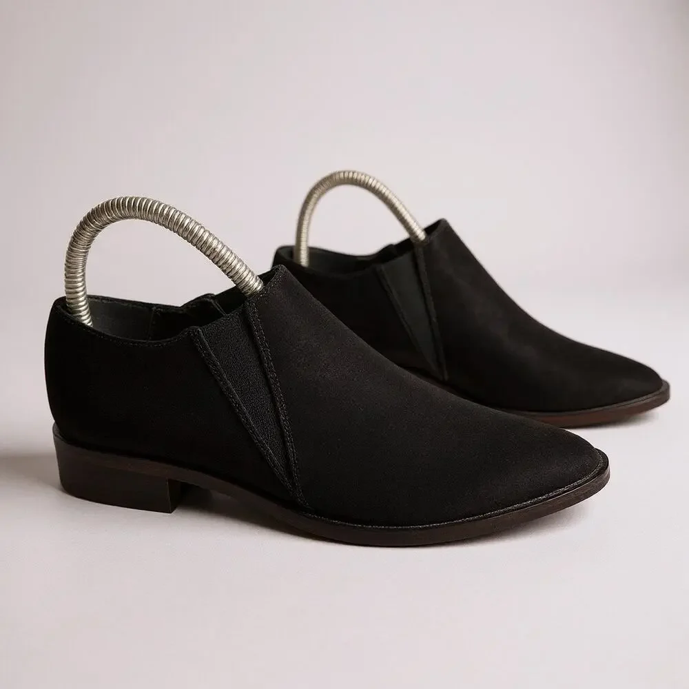 ZARA Western Suede Black Booties 7 Festival Boho